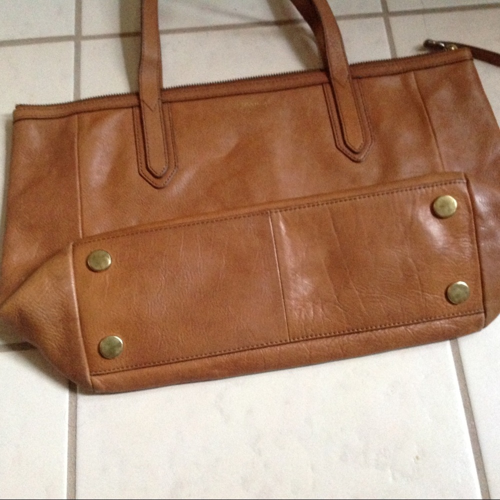 Fossil leather handbag